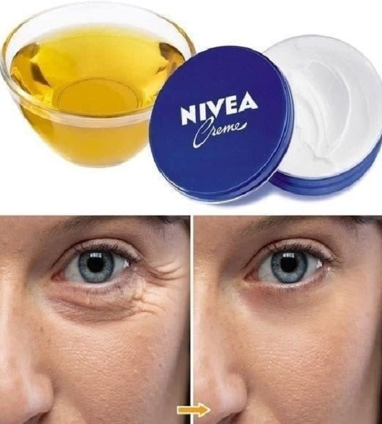 Then mix Nivea cream and olive oil to make your face look 10 years younger