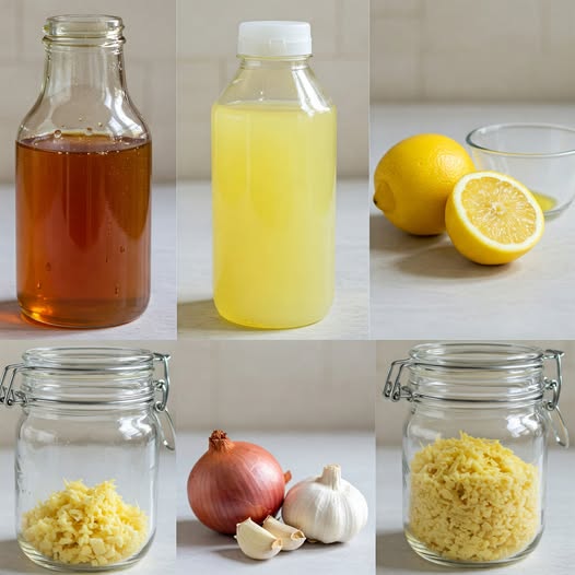 Honey, lemon juice, onion, garlic and grated ginger – Use one teaspoon daily and prepare to be amazed