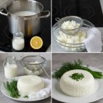Homemade cheese with 1 liter of milk, half a lemon and 1 yogurt