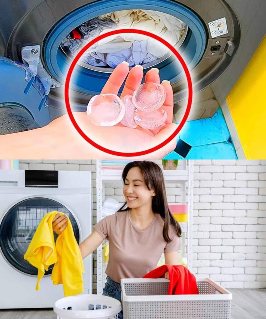 Put 3 ice cubes in the washing machine: You have no idea what happens to the laundry