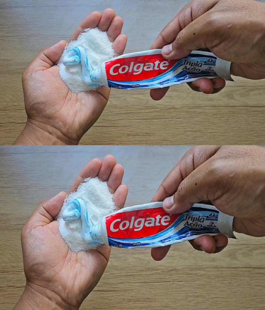 Simply mix toothpaste and baking soda: a powerful combination for daily cleaning!