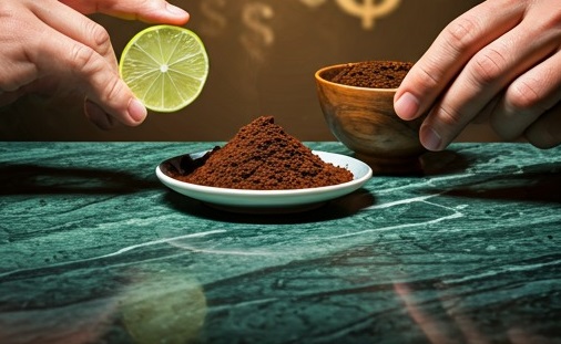 Just put lemon in the coffee powder and you will be surprised