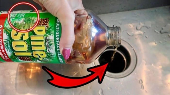 How to clean a smelly kitchen sink with Pine Sol